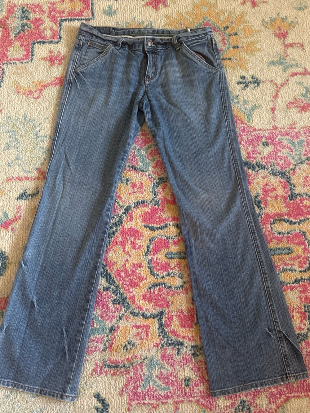 X2 Women's Blue Flare Jeans - Subtle Pinstripe